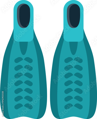 Blue swimming flippers for underwater activity vector illustration