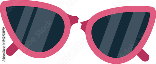 Pink cat eye sunglasses with a broken frame showing damage or a need for repair