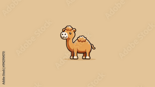 A charming and delightful cartoon camel illustration, perfect for bringing a touch of desert warmth and whimsy to any creative project