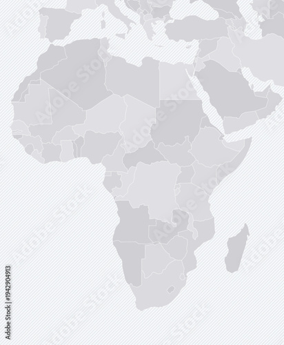 Customizable Africa Full Wireframe Map - Mercator Projection