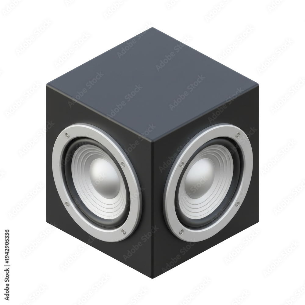 Obraz premium 3D Isometric Speaker, isolated on a transparent background