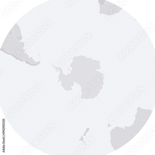 Customizable Antarctic Continent Wireframe Polar Map - Stereographic