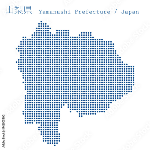 イラスト素材：日本地図　山梨県ベクターイラストマップ