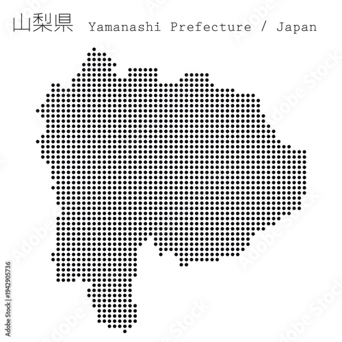 イラスト素材：日本地図　山梨県ベクターイラストマップ