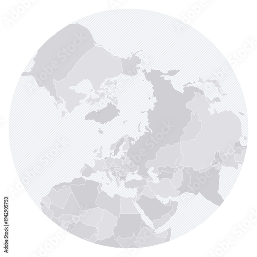 Customizable Arctic Shipping Wireframe Routes Map - Stereographic