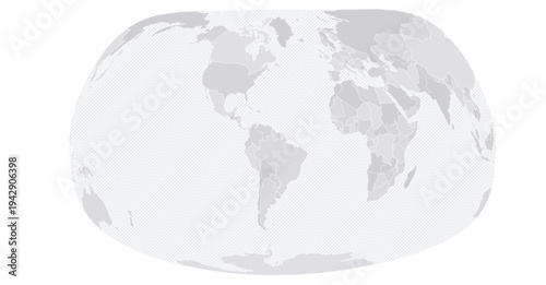 Customizable Bertin Americas-Shifted Wireframe Map - Bertin 1953