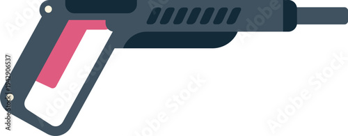 Flat style illustration depicting a sleek fuel pump nozzle symbol with modern design