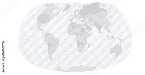 Customizable Bertin Standard Wireframe Map - Bertin 1953 Projection