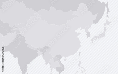 Customizable China Full Wireframe Map - Mercator Projection