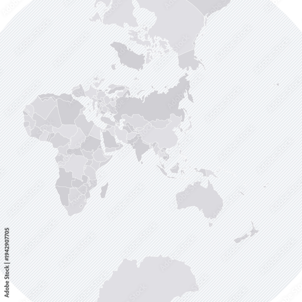Obraz premium Customizable Eastern Hemisphere Wireframe Map - Stereographic