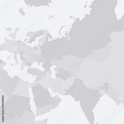 Customizable Europe-Asia Wireframe Routes Map - Gnomonic Projection
