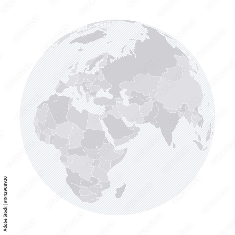 Fototapeta premium Customizable Middle East Wireframe Globe - Orthographic Projection