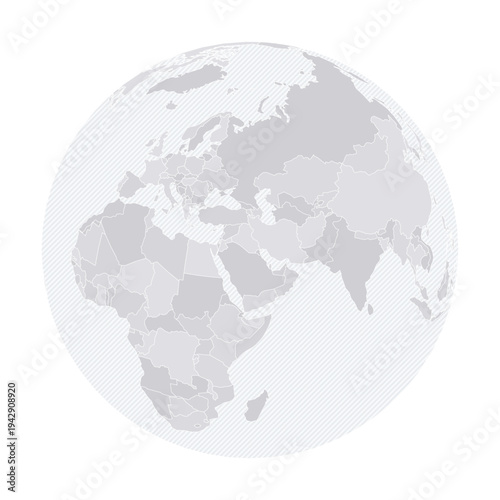 Customizable Middle East Wireframe Globe - Orthographic Projection