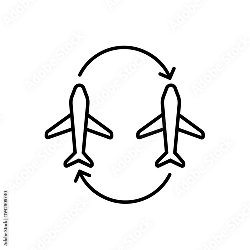 Aircraft icon vector. Plane train Illustration sign. Craft symbol. Airplane logo. 