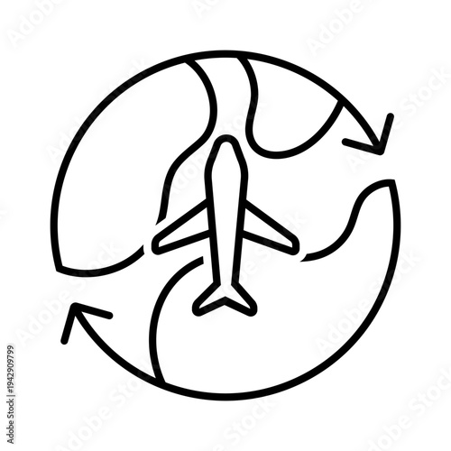 Aircraft icon vector. Plane train Illustration sign. Craft symbol. Airplane logo. 