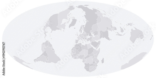 Customizable Nordic Oblique Wireframe Map - Mollweide Projection