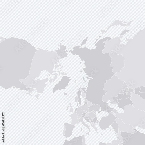 Customizable North Polar Wide Wireframe Polar Map - Gnomonic