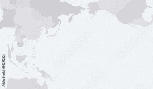 Customizable Pacific Rim Wireframe Map - Conic Equidistant Projection