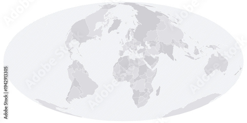 Customizable Soviet (Solovev 1946) Wireframe Map - Mollweide