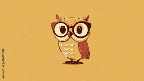 Cute Owl Mascot Logo Character With Strong Expression And Glasses, AIzaSyBtGSo2xtjN3vj1u6E9vxL40M6MhfY34Xw