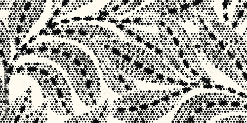 Hexagon Shapes Vector Abstract Geometric Technology Oscillation Wave Isolated on Light Background. Halftone Hex Retro Simple Pattern. Minimal 80s Style Dynamic Tech Wallpaper