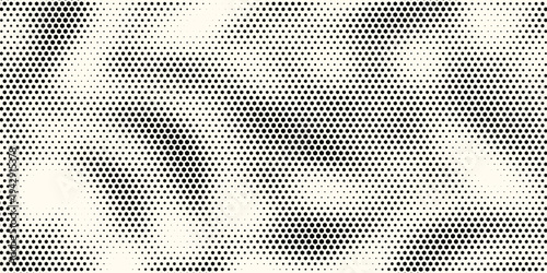 Hexagon Shapes Vector Abstract Geometric Technology Oscillation Wave Isolated on Light Background. Halftone Hex Retro Simple Pattern. Minimal 80s Style Dynamic Tech Wallpaper