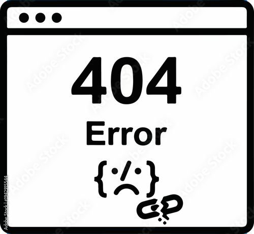 404 Error Page Not Found - Website Error Message.