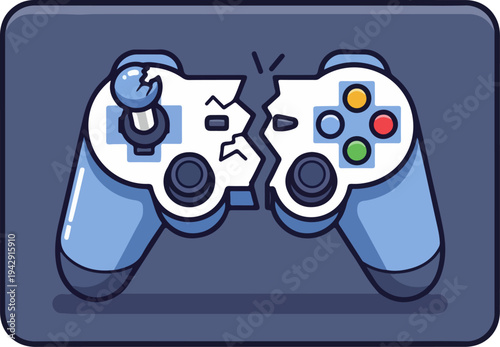 Broken Game Controller - A Symbol of Frustration and Defeat.
