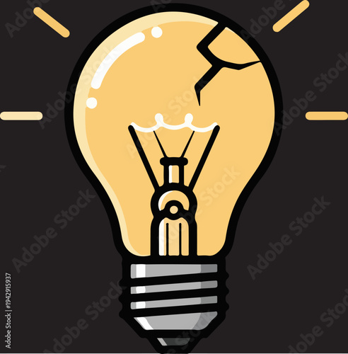 Broken Lightbulb - Symbol of Failure and Innovation.