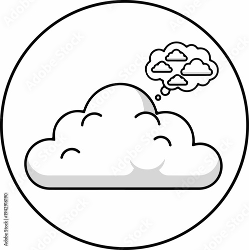 Cloudy Daydream - A Thought Bubble with Cloud Imagery.