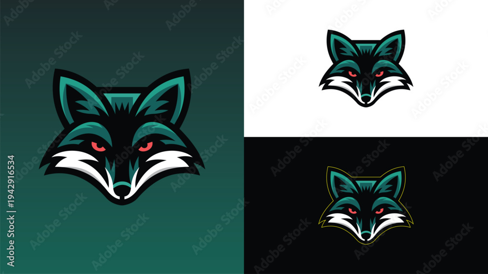 Fototapeta premium Fox head logo vector art