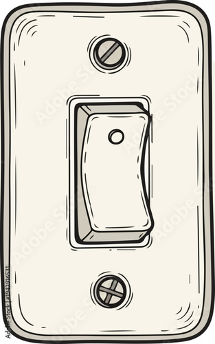 Detailed illustration of a light switch, ready to be flipped on or off.