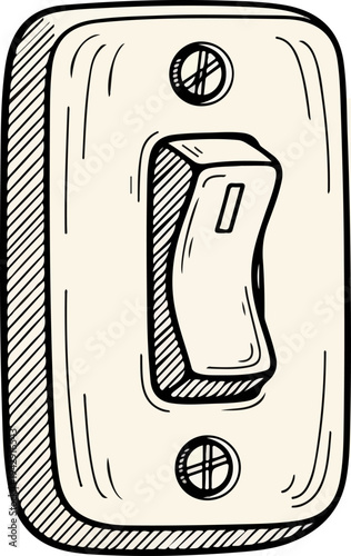 Detailed illustration of a light switch, ready to be flipped on or off.