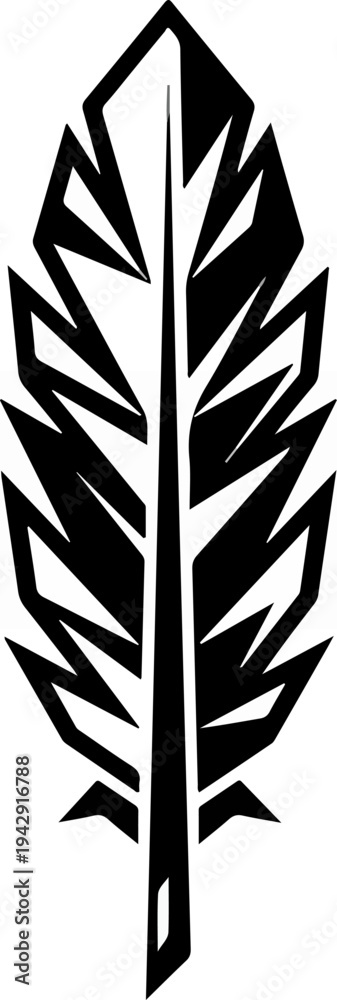 Fototapeta premium Elegant Black Feather Symbol - A Striking Graphic Design.