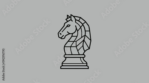 Elegant Chess Knight Piece Depicted Against a Neutral Background.