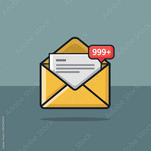 Email Inbox Overload - A Visual Representation of Unread Messages.