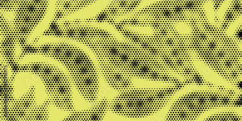 Hexagon Shapes Vector Abstract Geometric Technology Oscillation Wave Isolated on Light Background. Halftone Hex Retro Simple Pattern. Minimal 80s Style Dynamic Tech Wallpaper