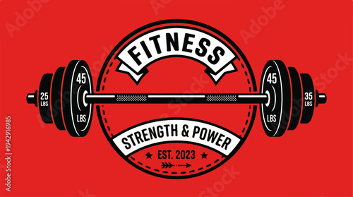 Fitness Strength and Power - A Bold Red Gym Logo Design.
