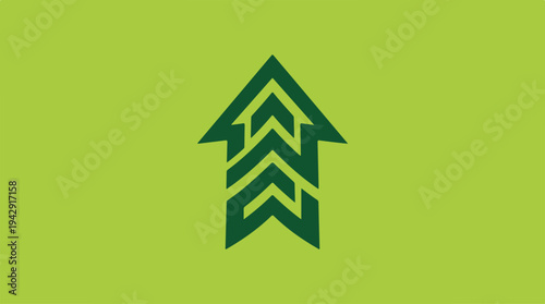 Green arrow logo design representing growth and progress concept.