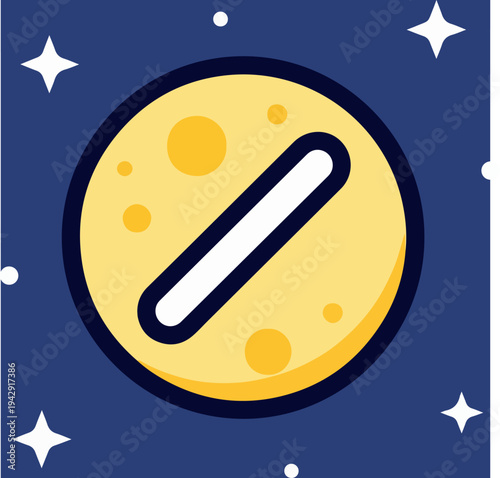 Illustration of a celestial body with a diagonal stripe in space.