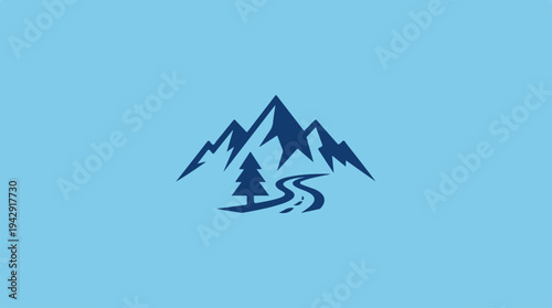 Mountain Landscape Logo - A Serene Nature Scene.