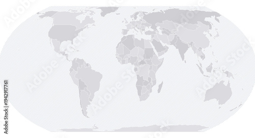 Customizable Wireframe World Map Standard - Equal Earth Projection