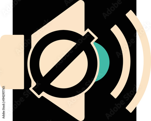 Muted audio icon representing silence and sound control settings.