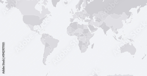 Customizable Wireframe World Map Standard - Mercator Projection