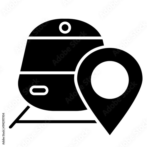 Train route icon vector. Railway navigation Illustration sign. metro line map symbol. Railway direction logo. 