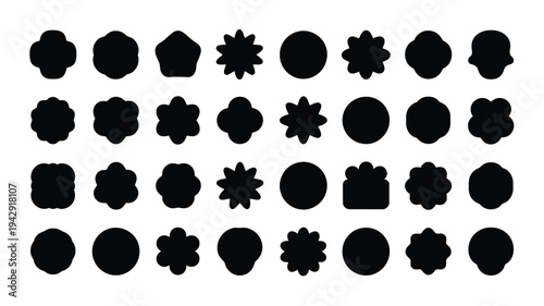 A collection of various star icons in different shapes and styles isolated on white background, Vector, illustration