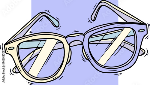 Stylish eyeglasses with a modern design and clear lenses.