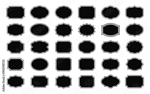 A collection of various types of hats and headwear displayed in a grid pattern isolated on white background, Vector, illustration