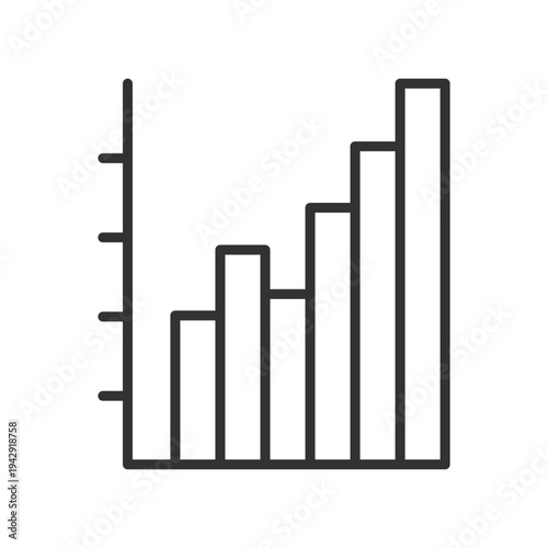 Fotografija statistics analytics growth chart icon in line design