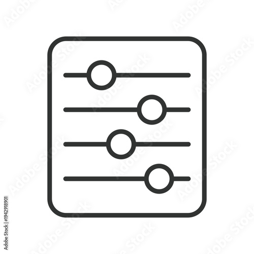 setup settings control sliders icon in line design. setup settings control sliders adjustment configuration on white background vector. settings editable stroke icon